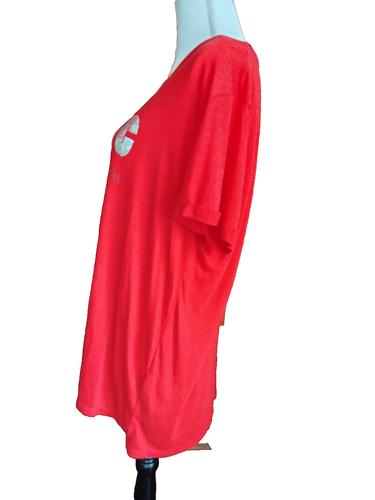 Disney Mickey Mouse Iconic Short Sleeve Red Sequin Bling  Top 3x Plus Size - Picture 3 of 6