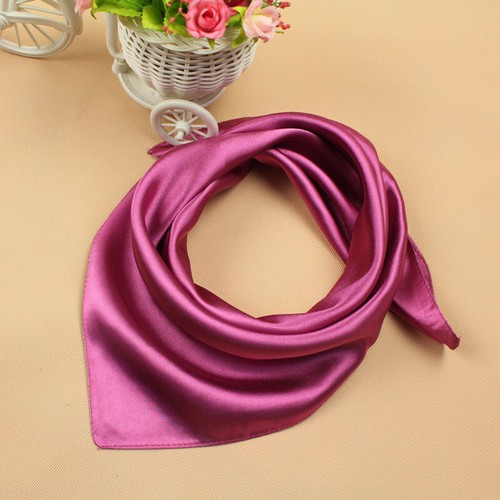 New Women Soft Silk Square Scarf Small Plain Neckerchief Head Neck Headband Gift - Picture 5 of 25