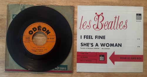 45 7" FRENCH SP THE BEATLES JUKEBOX ODEON SO 10125 I FEEL FINE - Picture 2 of 2