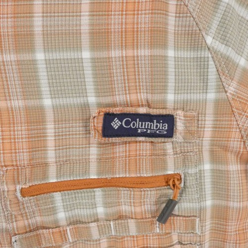 Columbia Hemd Herren Large Kurzarm Knopfleiste braun kariert PFG belüftet Angeln - Bild 7 von 14