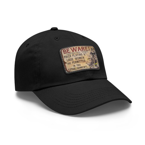 beware of Cappello Berretto Donna Papà Sciolto con Toppa in Pelle - Regalo Unico, Casual - Foto 3 di 13
