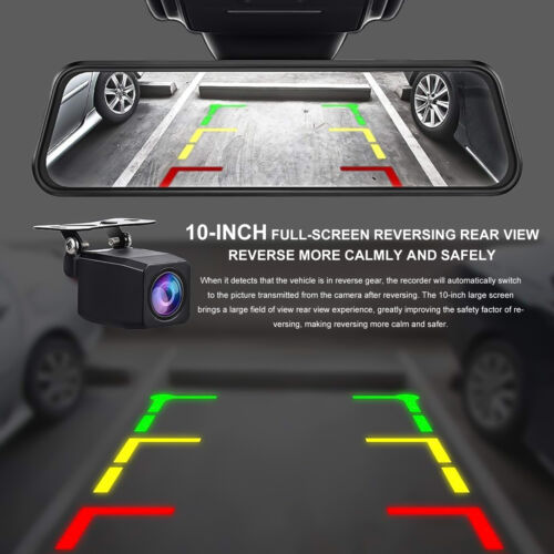 4K 10"Touch Screen Dash Cam Dual Car Rear View Mirror Camera WIFI Video Recorder - Picture 3 of 74
