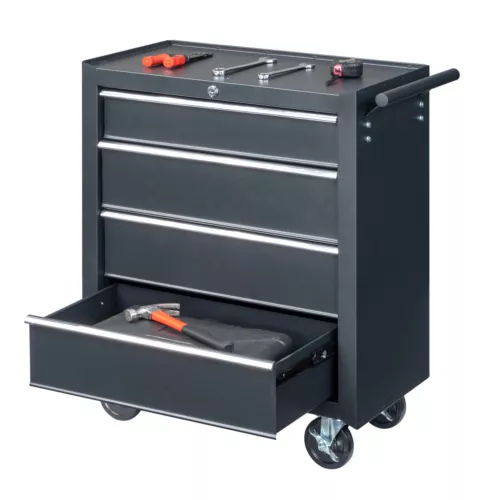 4-Drawer Rolling Tool Chest with Lock & Key Tool Storage Cabinet with Wheels