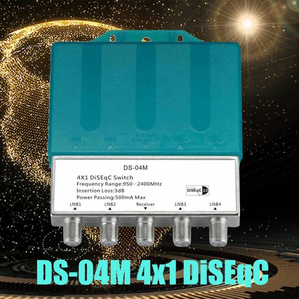 DS-04M 4x1 DiSEqC 4 in 1 with Rain Cover Switch Satellite LNBF Dish Multiswitch - Image 4 of 4