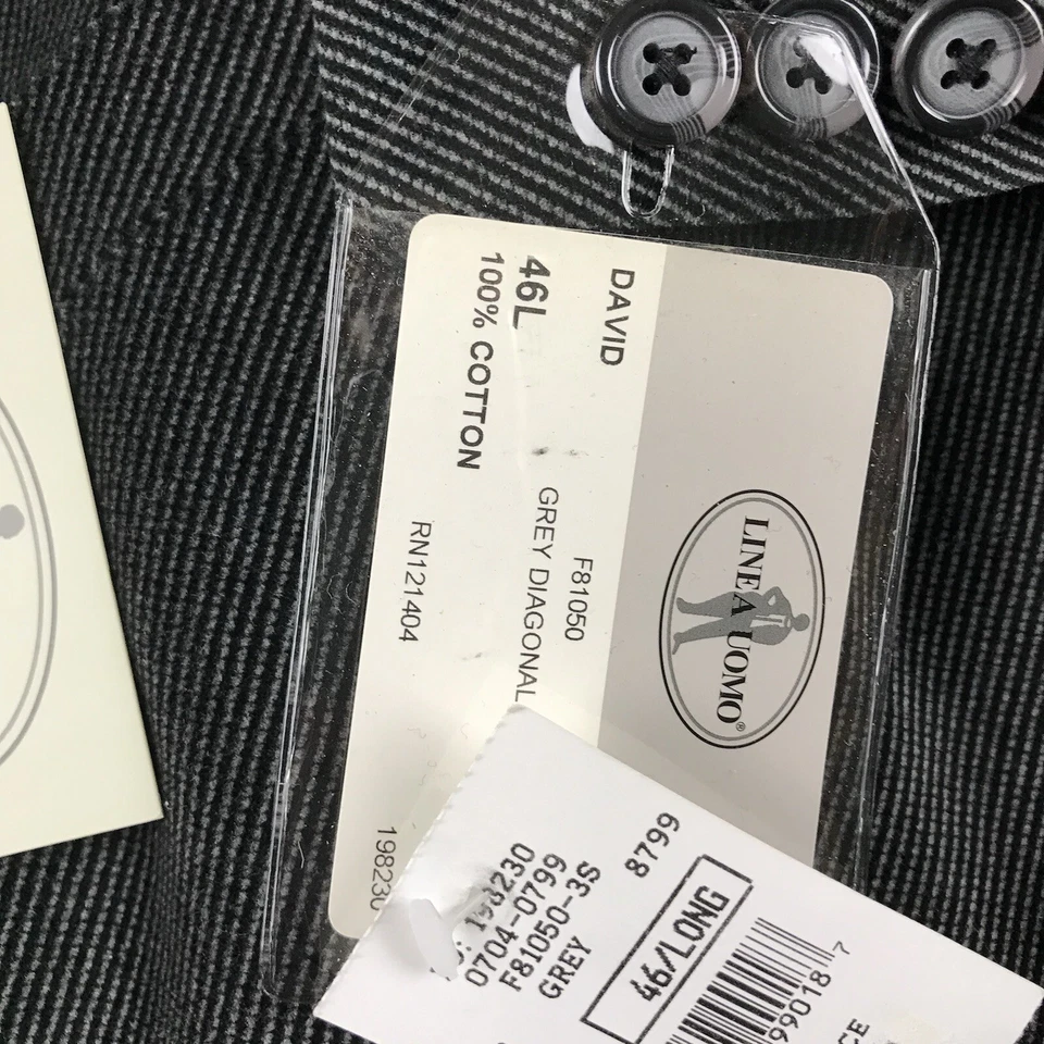 Blazer Linea Uomo Para Hombre 48 Regular Gris 100% Algodón Chaqueta Nuevo Con Etiquetas Foto 4 de 4