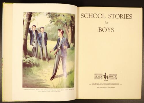 c1940 School Stories For Boys Cricket Theme Antique Childrens Book Illustrated - Picture 4 of 14