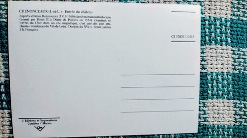 VINTAGE POST CARD CHENONCEAUX CHARMING VILLAGE LOCATED IN FRANCE  (CASTLES) - Picture 5 of 11