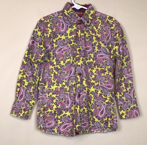 Elie Balleh Italy Boys’ Paisley Print Pink Yellow White Button-Up Dress Shirt 6 - Picture 1 of 9