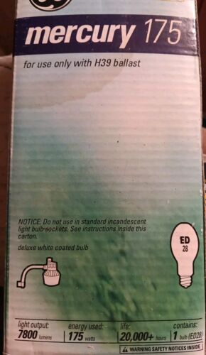 GE 175W Mercury 175 for use with H39 Ballast HR175DX39/CP - Picture 3 of 6
