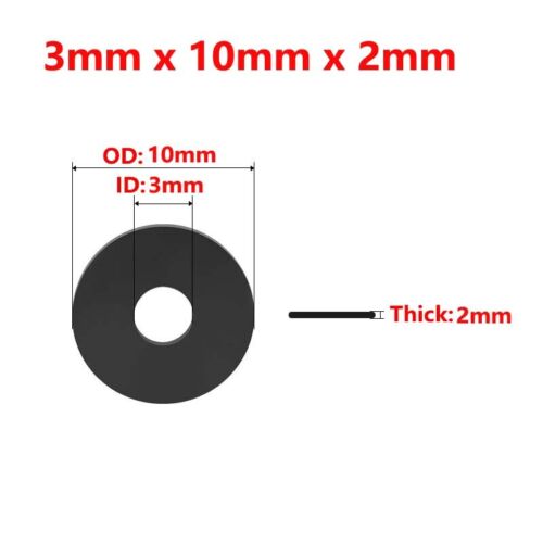 1/2/3/4/5mm Thick Rubber Sealing Ring ID 2mm-36mm Flat Washers Rubber O Gaskets - Picture 38 of 268