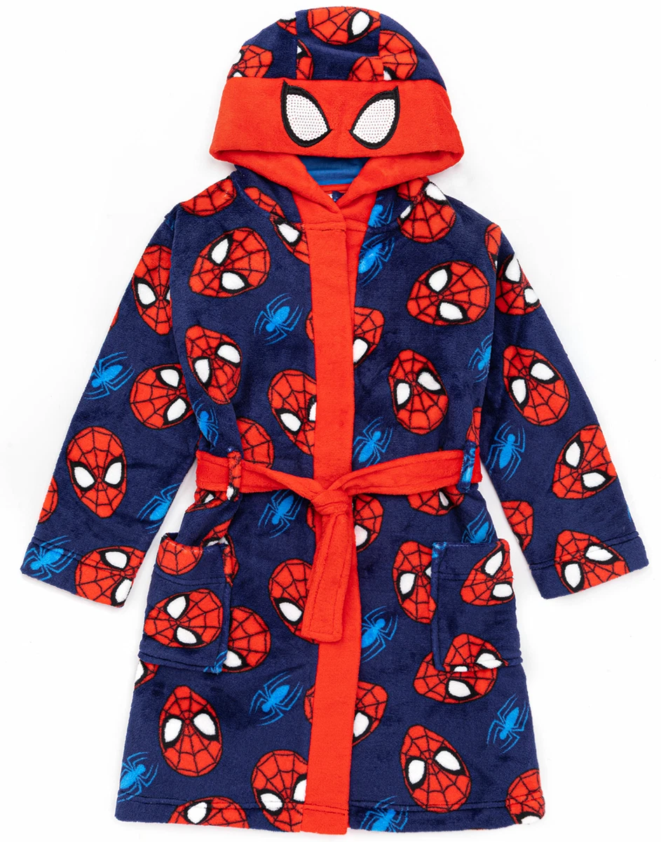 Marvel Spider Man Dressing Gown Boys Kids Cosplay Pyjamas Robe