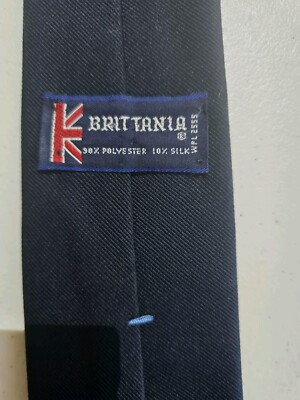 Vintage Brittania Mens Neck Tie Classic Navy Blue 