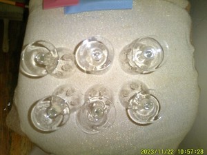 6 Footed Wine Glasses with Etched Pineapple Design