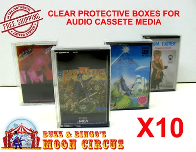 DR. RETRO 10x MUSIC CASSETTE TAPE (SIZE A)-CLEAR FOLDING PLASTIC PROTECTIVE SLEEVE (READ!)