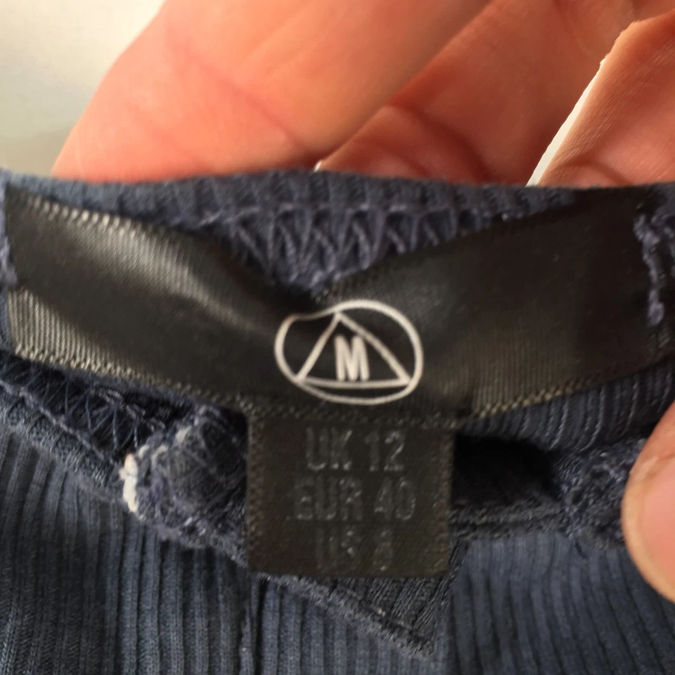 Missguided womens bodysuit size 12 navy blue long sleeve 091865 - image 3 of 4