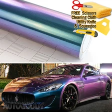 96" x 60" Gloss Metallic Chameleon Purple Teal Vinyl Film Wrap Air Bubble Free