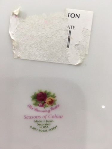 PAR DE PLATOS BUFFET DE 12"" ANTIGUO PAÍS ROSAS TEMPORADA DE COLOR DE ROYAL ALBERT NUEVO - Imagen 10 de 10