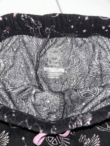 Girls Black Fleece Pajama Pants Unicorn Print Size L (10-12) Wonder Nation 1691 - Picture 4 of 4