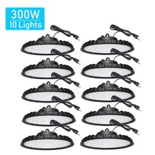 10Pcs 300W UFO Led High Bay Light Commercial Industrial Garage Gym Shop Lights