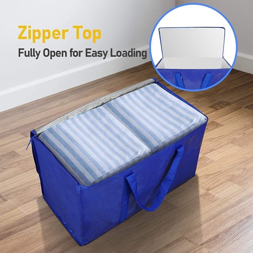 6 Pack Extra Large Moving Bags with Zippers & Carrying Handles, Heavy-Duty Stora - Picture 5 of 7