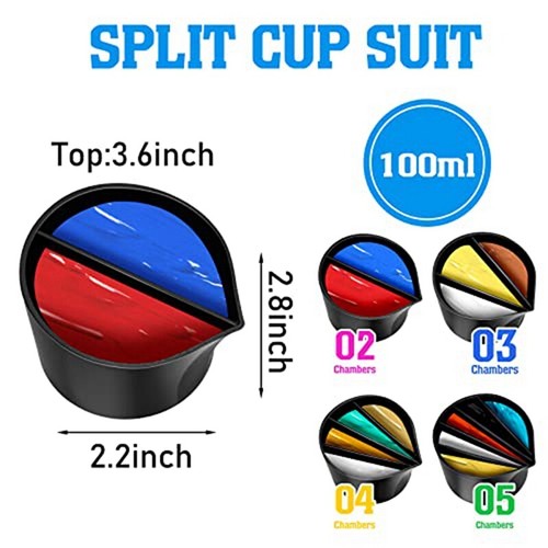 1 Juego de Vasos Divididos para Verter Pintura, Paquete de Vasos de Silicon Z2B7 - Imagen 3 de 7