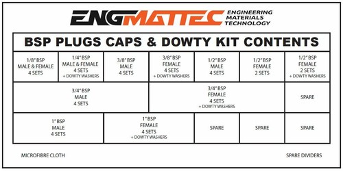 Hydraulic Plug and Cap & Dowty Kit BSP 48 Pc in Plastic Case Dash 4 6 8 12 16 - Picture 5 of 8