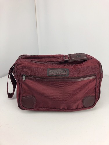 Vtg 80?s Pierre Cardin Paris New York Burgundy Travel Shoulder Carry Bag Nylon