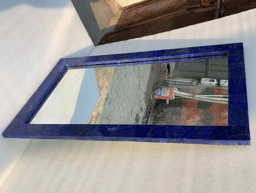 36"x24" Modern Elegant Lapis Lazuli Stone Unique Luxury Blue Mirror Home Decors - Picture 7 of 9