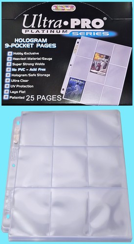 25 ULTRA PRO PLATINUM 9-POCKET Card Pages Sheets Protectors Collectible Sports
