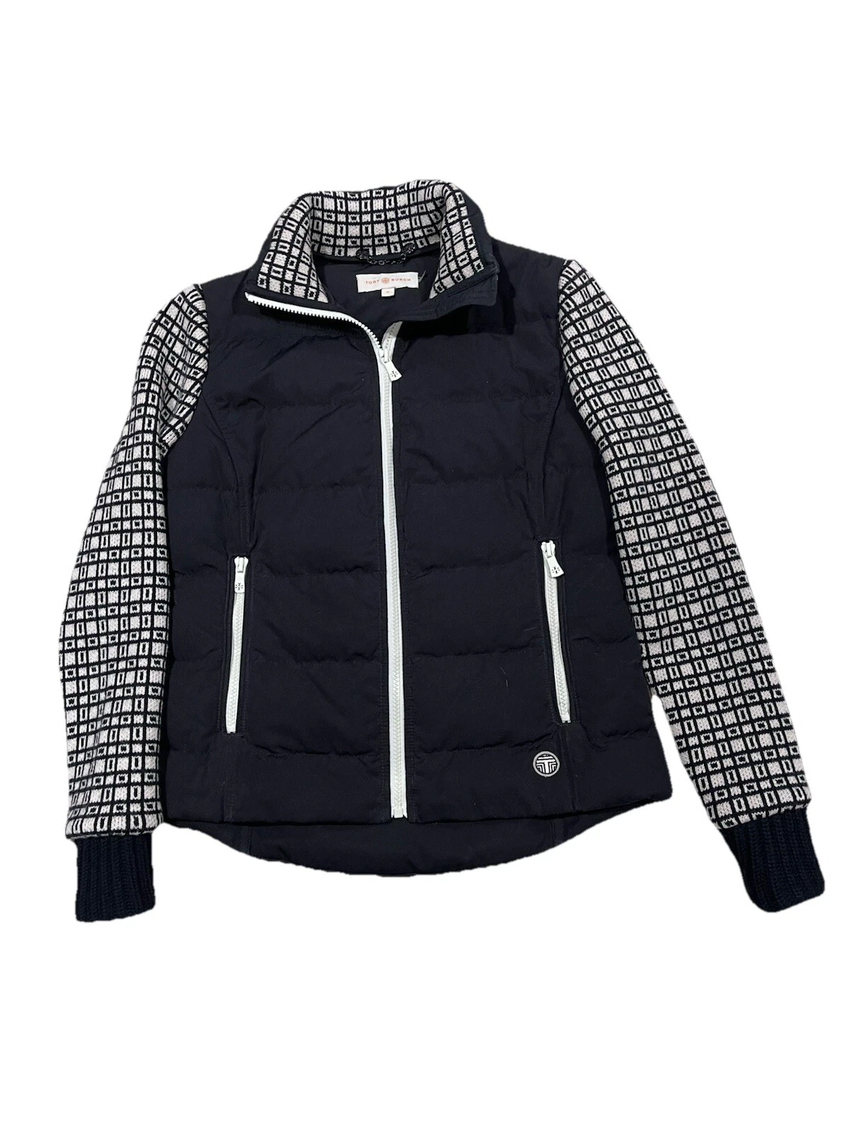 TORY BURCH PIUMINO CAPPOTTO LANA MAGLIA MANICHE NERO TAGLIA 0