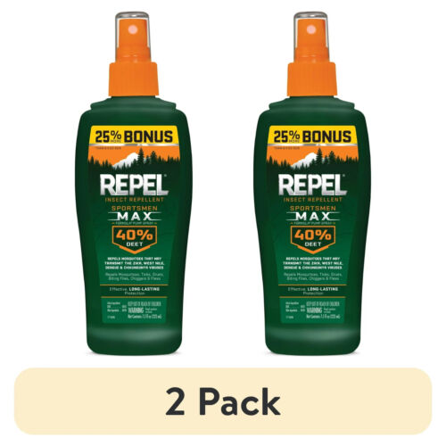 2PACK Repel Insect Repellent Sportsmen Max Formula Spray Pump 40% DEET 7.5-fl Oz