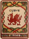 WELSH DRAGON CELTIC WEAVE WALES METAL SIGN TIN WALL PLAQUE 21 x 15cm ROLLED EDGE