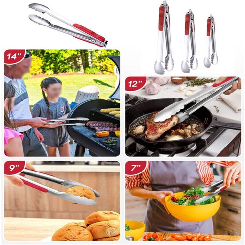 Clip de comida antideslizante de acero inoxidable para freír, barbacoa, ensalada, pan - Imagen 6 de 26