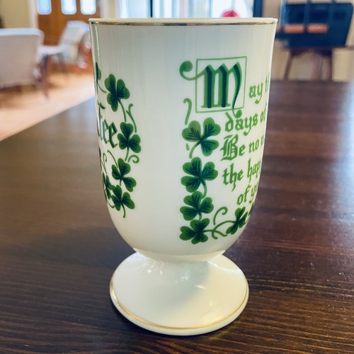 TAZZA DA TÈ AL LATTE CON PIEDISTALLO CAFFÈ IRLANDESE VINTAGE - BENEDIZIONE DEL PROVERBIO, GIAPPONESE 🙂 - Foto 3 di 6