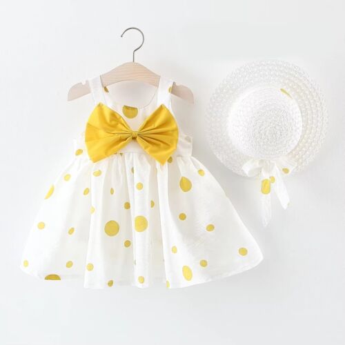 2-Piece Summer Toddler Girl Dress & Hat Set - Floral Beach Outfit (165) - Picture 13 of 13