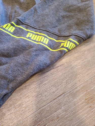Puma Boys Gray with lime accents Jogging & Sweatpants Size L(14-16) EUC  - Picture 3 of 6