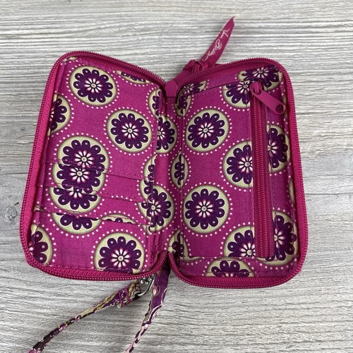 Vera Bradley Very Berry Paisley Id Wristlet Zip Around Wallet - Picture 13 of 20