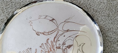 MARGARET FLEMING WALDRON Silver Copper Fish Plate Waikiki Hawaii Johnston Island - Picture 3 of 12