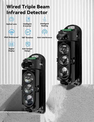 Wired Infrared Beam Detector, IP65 Waterproof Barrier Detector, Infrared Sensor - Picture 8 of 28