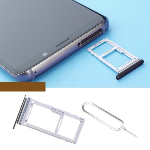 DUAL SIM Card Slot Tray Holder Replacement Grey for Samsung Galaxy S9 S9 Plus - Picture 4 of 5