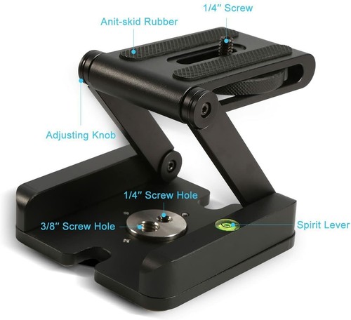 Z Folding Quick Release Plate Stand Vertical Camera Holder Macro Pan Tilt Head - Picture 7 of 9