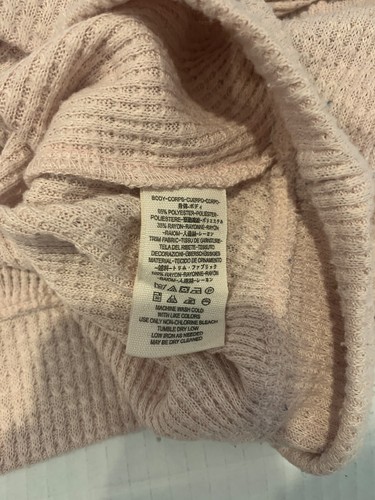 Free People Pullover Rose Rosa Blumen Raglanärmel Gr. M Spitzenbesatz Boho Ethno - Bild 12 von 13
