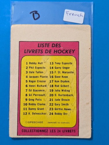 Livrets joueur O-Pee-Chee 1971-72 FRENCH OPC U-Pick Complétez votre set - Photo 43 sur 45