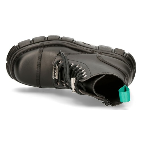 NUEVAS BOTAS VEGANAS ROCK M-NEWMILI083-VS2 Combate Cuero Negro Plataforma Zapatos de Motociclista - Imagen 8 de 9