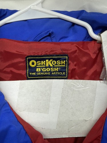Vintage Osk Kosh B’Gosh rot blau gelb Colorblock 90er Windbreaker Jacke Erwachsene XXL - Bild 12 von 13
