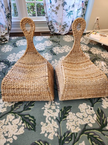RARE Vintage IKEA PS Collection Y2K Gullholmen Rocking Chairs 2 MCM Rattan Pair - Picture 3 of 4