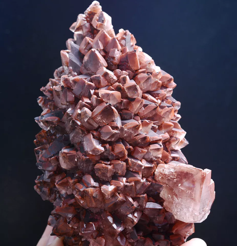 613g Natural Perfecto Dipiramidal Rojo Calcita CLUSTER Muestra Mineral / China - Imagen 11 de 12