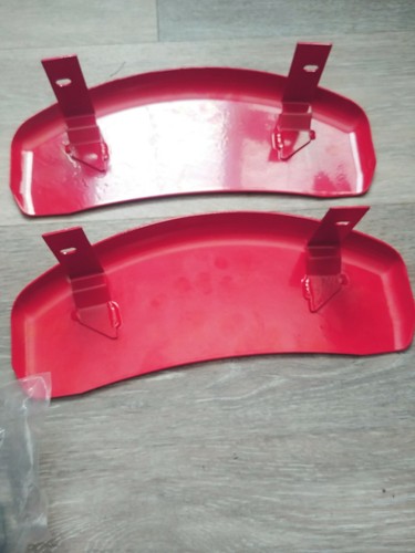 Lot of 4 Red Metal TESLA Car, Bike Plates Parts - Picture 5 of 12