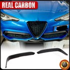 Real Carbon Fiber Front Bumper Fins Splitter For Alfa Romeo Giulia Sport 2016-24
