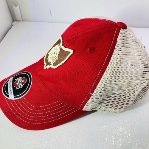 Ohio State Buckeyes NWT NCAA United Outline Trucker Hat Mesh Adjustable Red - Picture 2 of 9